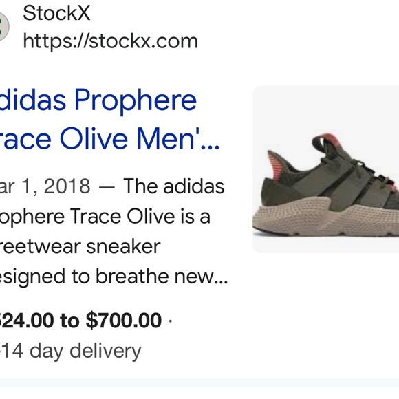 Adidas Olive and Black Prophere Sneakers - Picture 15 of 15